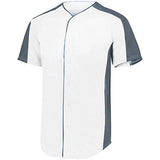 Full Button Baseball Jersey White/graphite Adult