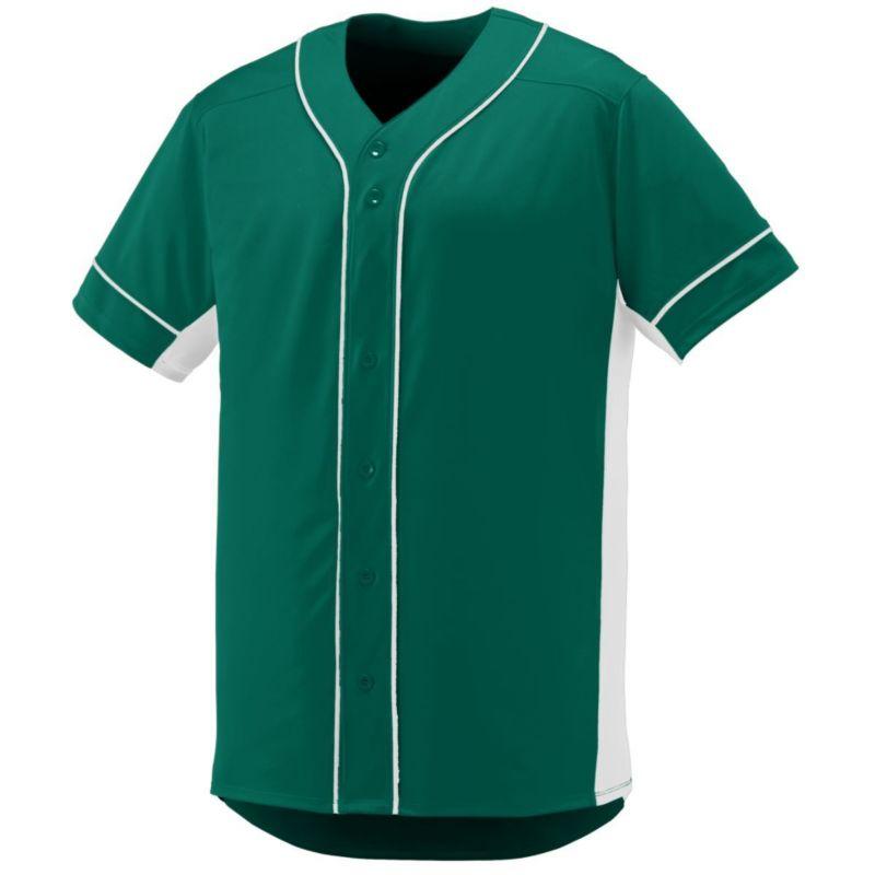 Jersey de bateador juvenil de béisbol verde oscuro / blanco