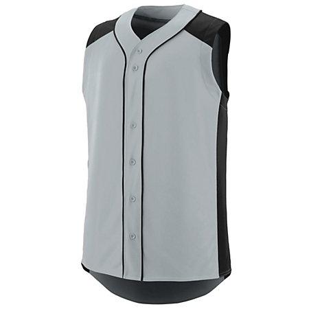 Youth Sleeveless Slugger Jersey Silver/black Baseball
