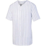 Youth Pinstripe Full Button Baseball Jersey White/navy