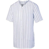 Youth Pinstripe Full Button Baseball Jersey White/black