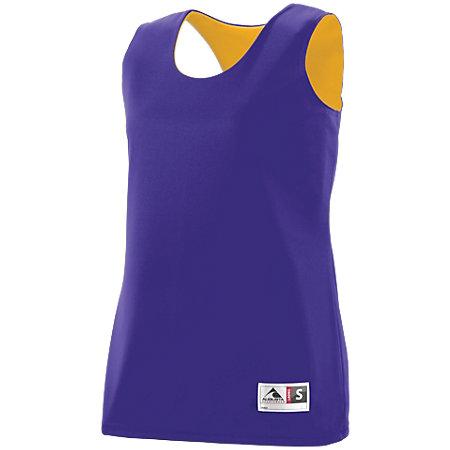 Ladies Reversible Wicking Tank Purple/gold Basketball Single Jersey & Shorts