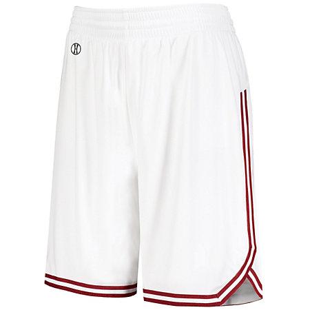 Pantalones cortos de baloncesto retro para mujer Blanco / escarlata Single Jersey &