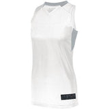 Ladies Step-Back Basketball Jersey White/silver Single & Shorts