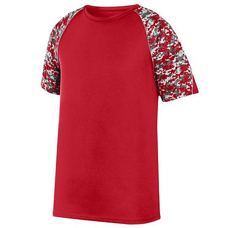 Youth Color Block Digi Camo Jersey Red/red Digi/silver Baseball