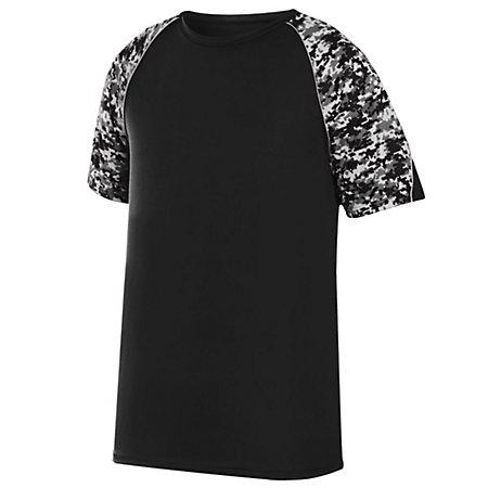 Youth Color Block Digi Camo Jersey Black/black Digi/silver Baseball