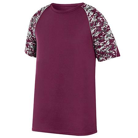 Youth Color Block Digi Camo Jersey Maroon/maroon Digi/silver Baseball