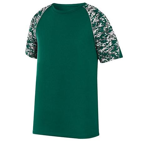 Youth Color Block Digi Camo Jersey Dark Green/dark Green Digi/silver Baseball