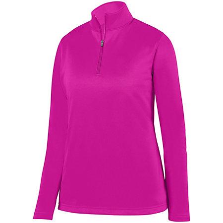 Ladies Wicking Fleece Pullover Power Pink Softball