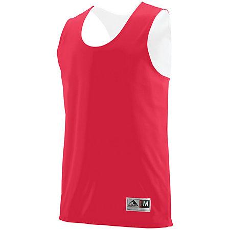 Camiseta sin mangas reversible de baloncesto para adultos rojo / blanco