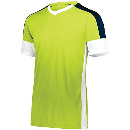 Camiseta de fútbol Wembley para jóvenes lima / blanco / azul marino individuales y pantalones cortos