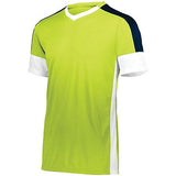 Camiseta de fútbol Wembley para jóvenes lima / blanco / azul marino individuales y pantalones cortos
