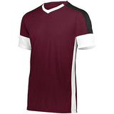Camiseta de fútbol Wembley para jóvenes granate / blanco / negro individual y pantalones cortos