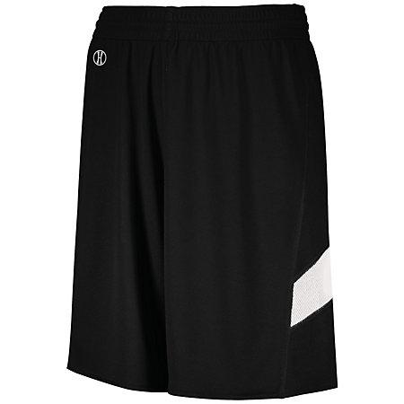 Shorts de doble capa de una capa, negro / blanco, camiseta de baloncesto para adultos y