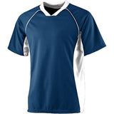 Camiseta de fútbol Wicking para jóvenes Azul marino / blanco Single & Shorts
