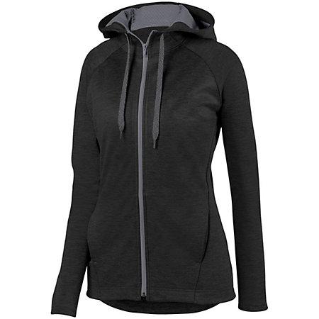 Ladies Zoe Tonal Heather Full Zip Hoodie Softball
