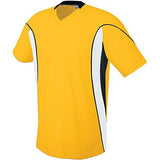 Camiseta de fútbol Helix para jóvenes Atlético Dorado / blanco / negro Individual y pantalones cortos