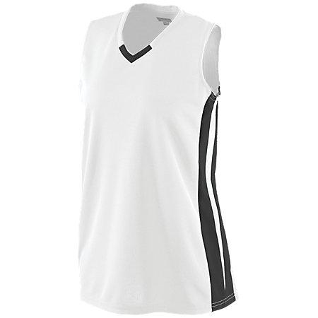 Ladies Wicking Mesh Powerhouse Jersey White/black Softball