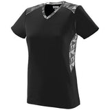 Ladies Vigorous Jersey Black/black/white Print Softball
