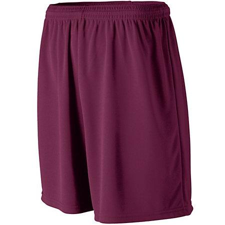 Pantalones cortos deportivos de malla absorbente de color granate para adultos