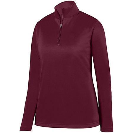 Ladies Wicking Fleece Pullover Maroon Softball