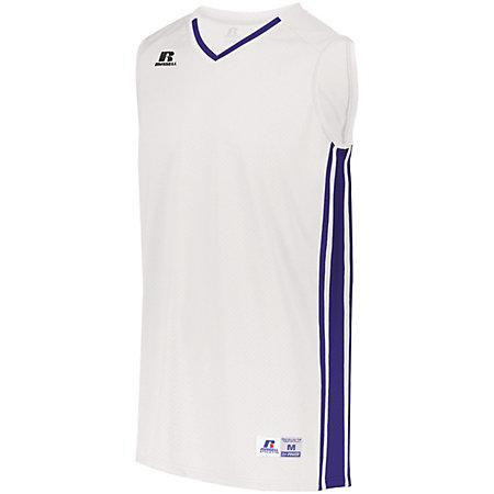 Legacy Basketball Jersey Blanco / Morado Adulto Individual & Shorts
