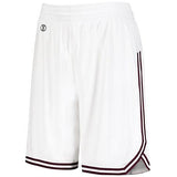 Ladies Retro Basketball Shorts White/maroon Single Jersey &