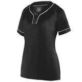 Girls Overpower Two-Button Jersey Black/white Softball