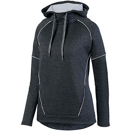 Ladies Zoe Tonal Heather Hoodie Black/white Softball