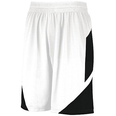 Pantalón corto de baloncesto con paso atrás Blanco / negro Camiseta individual para adulto y