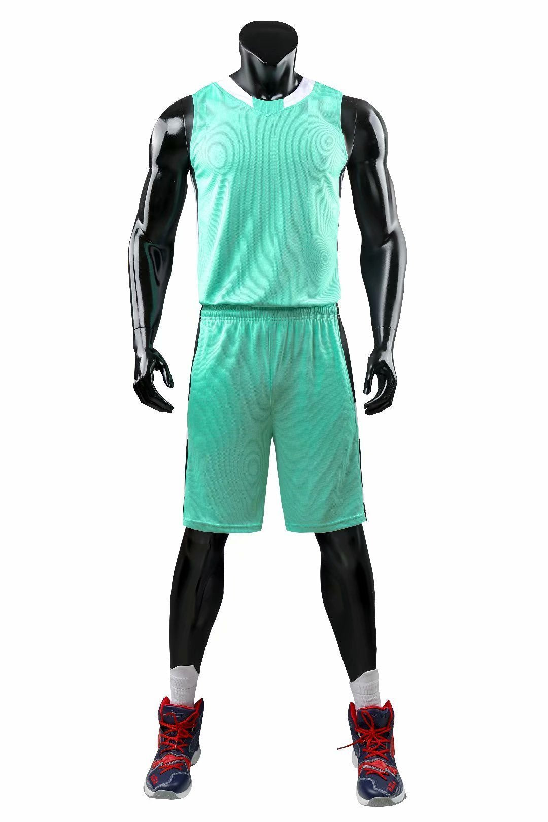 Alley Aqua NS Customizable Basketball Jersey With Optional Shorts