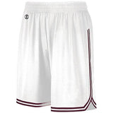 Retro Basketball Shorts White/maroon Adult Single Jersey &