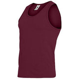 Poly/cotton Athletic Tank Maroon Adult Basketball Single Jersey & Shorts