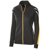 Ladies Flux Jacket Black Heather/light Gold/white Basketball Single Jersey & Shorts