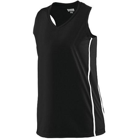 Ladies Winning Streak Racerback Jersey Black/white Basketball Single & Shorts