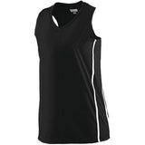 Camiseta con espalda nadadora de racha ganadora para mujer Negro / blanco Camiseta y pantalones cortos de baloncesto
