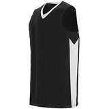 Camiseta de baloncesto para jóvenes Block Out negro / blanco y pantalones cortos