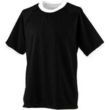 Camiseta de entrenamiento reversible para jóvenes negro / blanco Single Soccer & Shorts