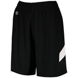 Shorts de mujer de doble capa de una sola capa, negro / blanco, camiseta de baloncesto y