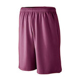 Pantalones cortos deportivos de malla absorbente de longitud más larga, color granate, baloncesto para adultos, camiseta única y