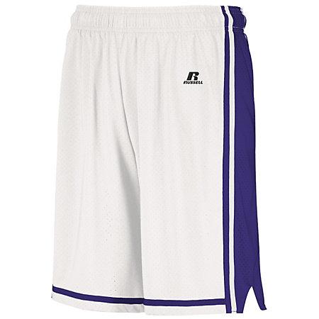 Pantalones cortos de baloncesto Legacy Blanco / morado Camiseta individual para adulto y