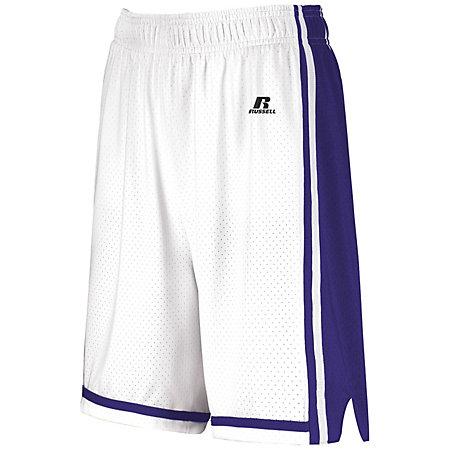 Pantalones cortos de baloncesto Legacy para mujer Blanco / morado Single Jersey &