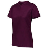 Ladies Attain Two-Button Jersey Maroon (Hlw) Softball