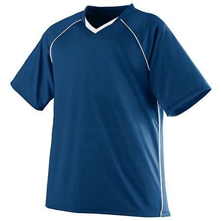 Camiseta juvenil Striker Azul marino / blanco Single Soccer & Shorts