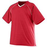 Camiseta de fútbol juvenil Striker rojo / blanco Single Soccer & Shorts