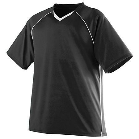 Camiseta de fútbol juvenil Striker negro / blanco Single Soccer & Shorts