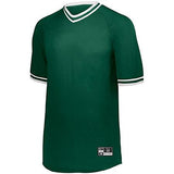 Retro V-Neck Baseball Jersey Forest/white Adult