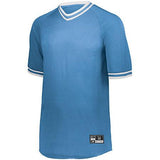 Retro V-Neck Baseball Jersey University Blue/white Adult