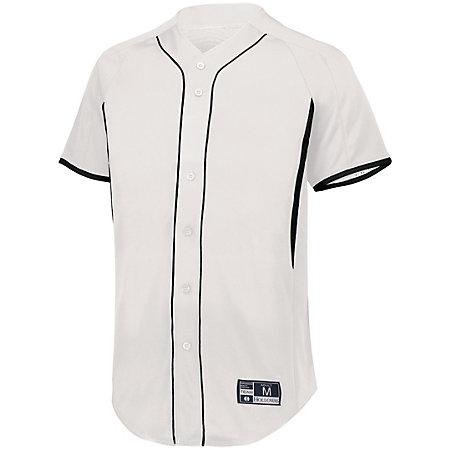 Game7 Full-Button Baseball Jersey White/black Adult Baseball