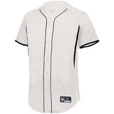 Game7 Jersey de béisbol con botones completos Blanco / negro Béisbol adulto